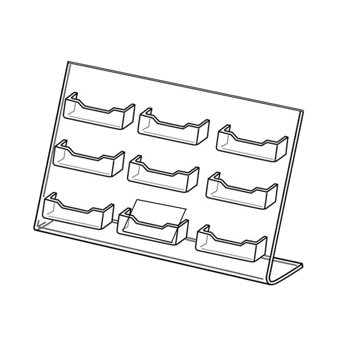 9 pc business card holder crystal clear plastic