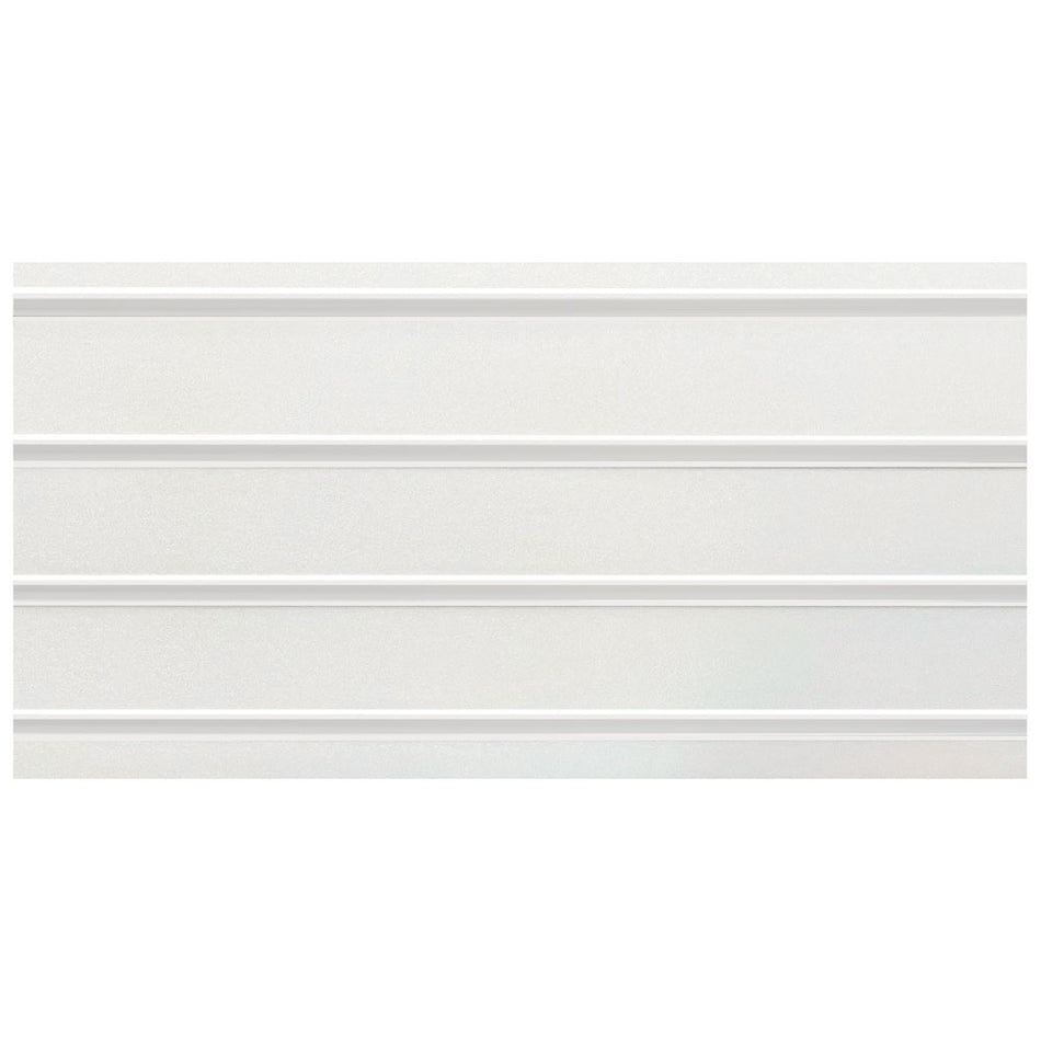 White slatwall panel with with metal inserts