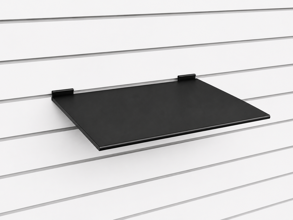 Black Plastic Flat Slatwall Shelf