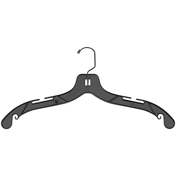 Plastic Top Hangers Black with black hook