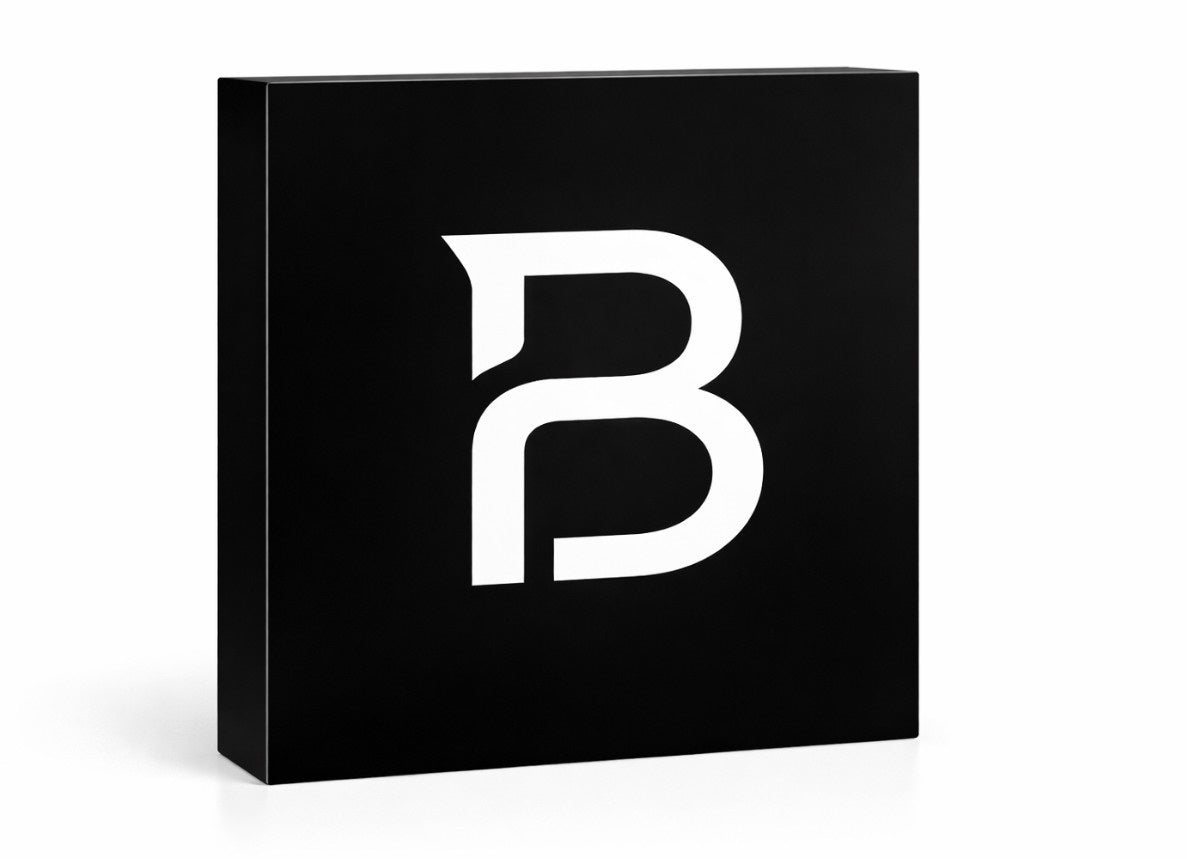 5" x 5" black acrylic polished Logo Block