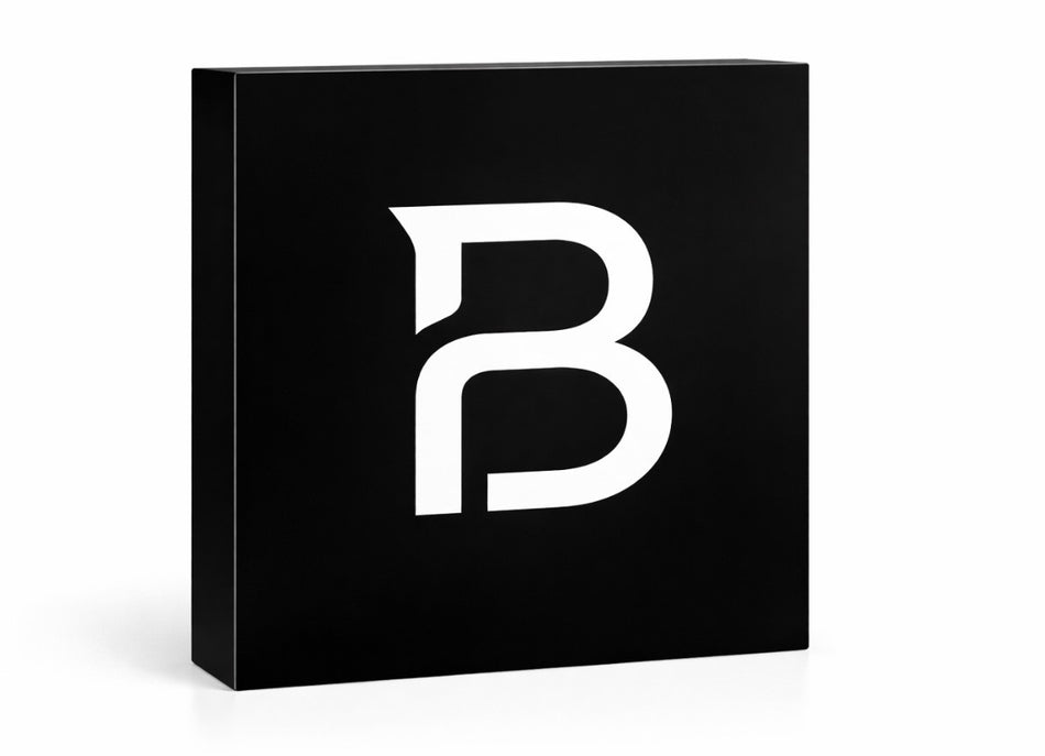 5" x 5" black acrylic polished Logo Block