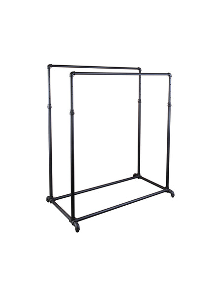 double bar ballet pipeline rack black is great for stores