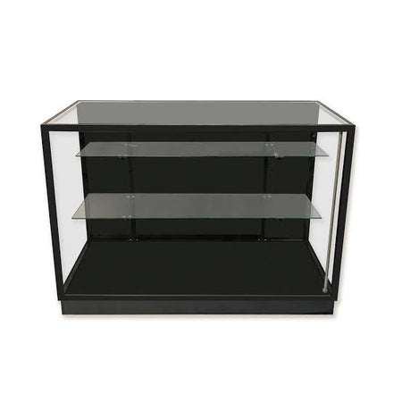4 ft length black extra vision display case glass
