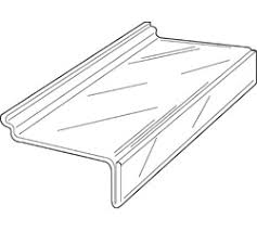 Slatwall Acrylic Shelves w/ 1" sign lip