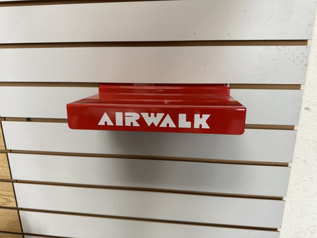 Slatwall shoe shelf red 