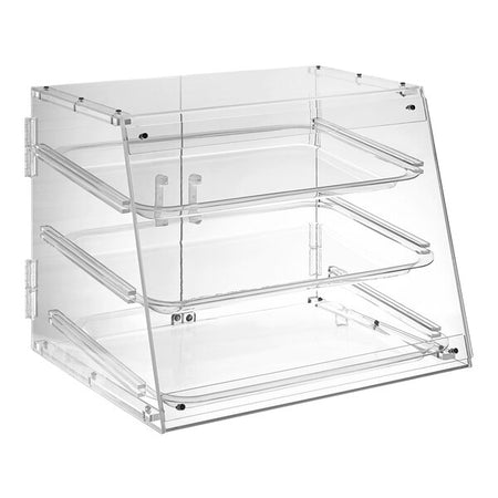 3 tier bakery case clear food bin