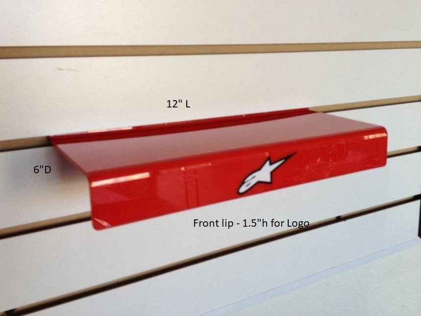 Boot shelf for slatwall Red