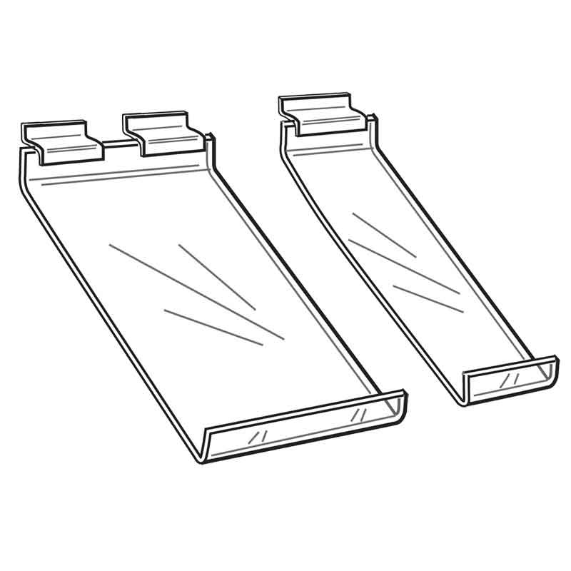 slatwall shoe shelf small and large clear