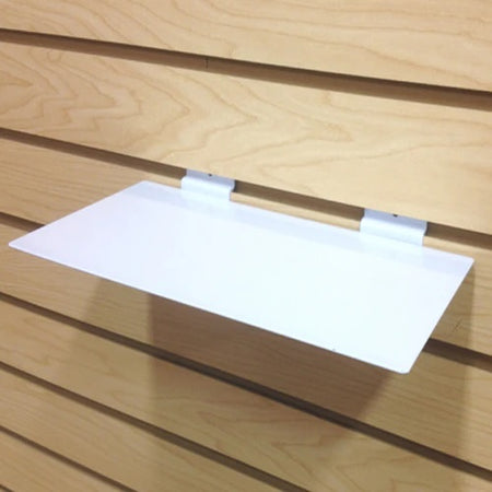 White slatwall metal shelf