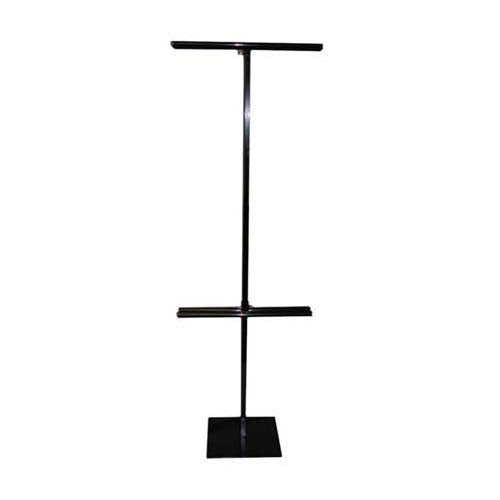 double banner stand black
