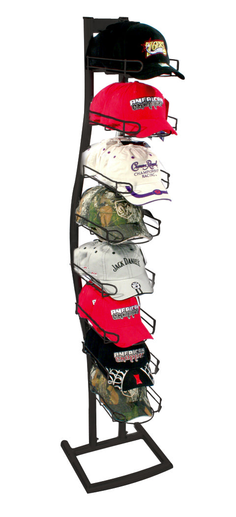 Black hat holder cap organizer floor stand