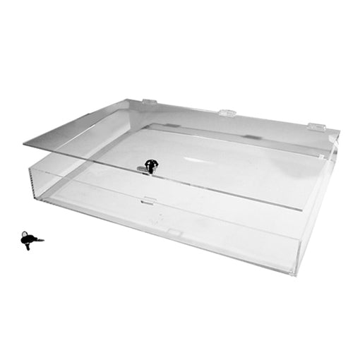 Locking short security case acrylic for counter.  