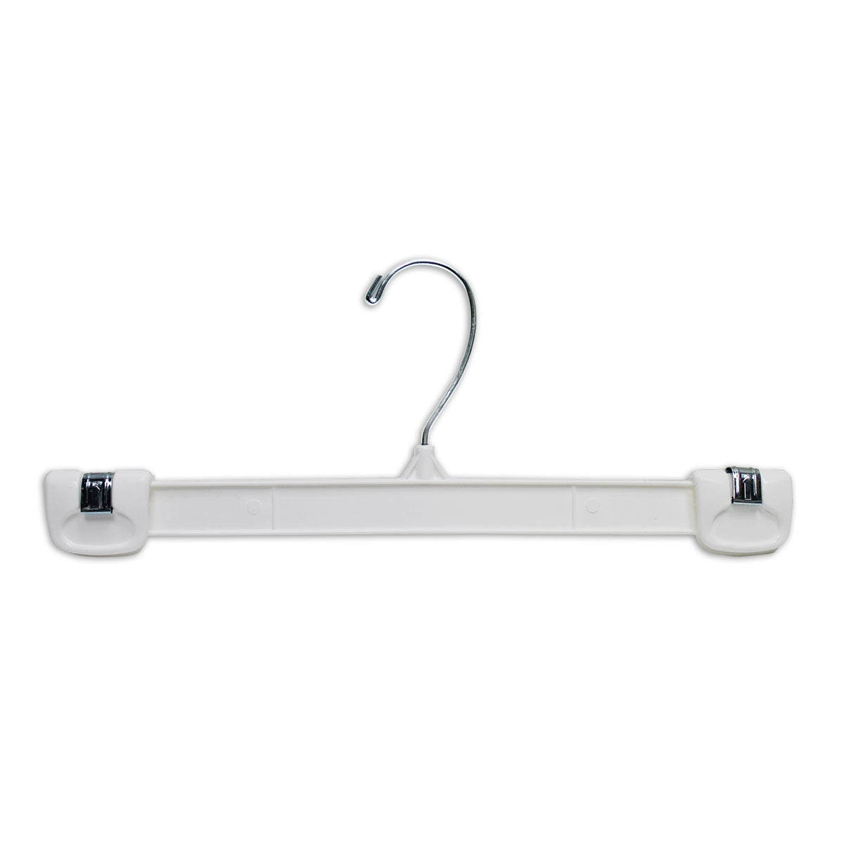 White swim boardshoarts for plastic pant hangers.  12" length