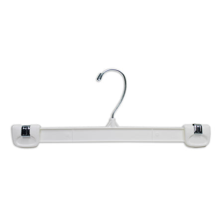 White swim boardshoarts for plastic pant hangers.  12" length