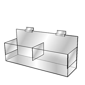 Slatwall Double Lucite Bin