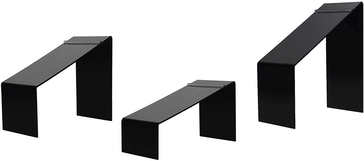 Angled shoe risers are black with set of 3 pcs