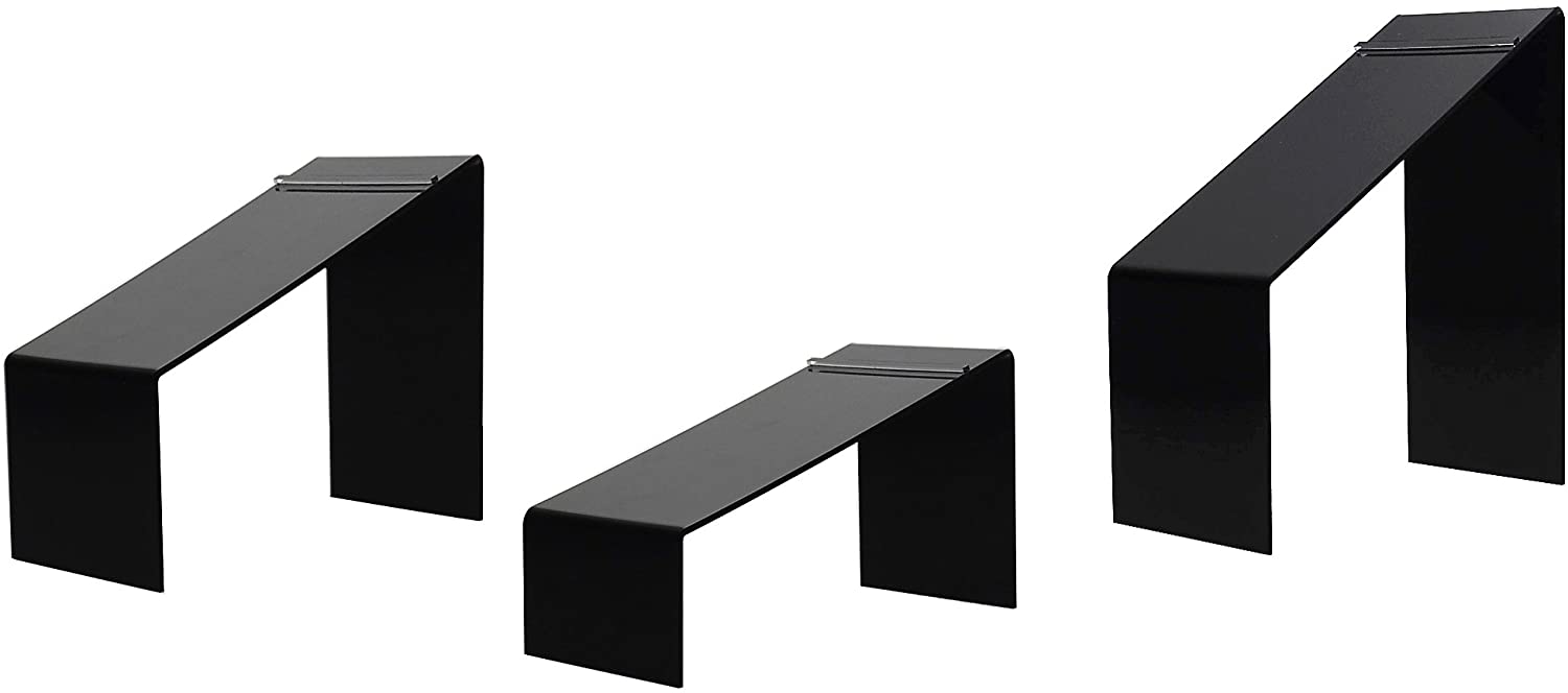 Angled shoe risers are black with set of 3 pcs