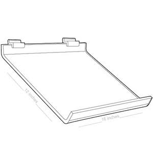 wide slanted shelf clear for slatwall